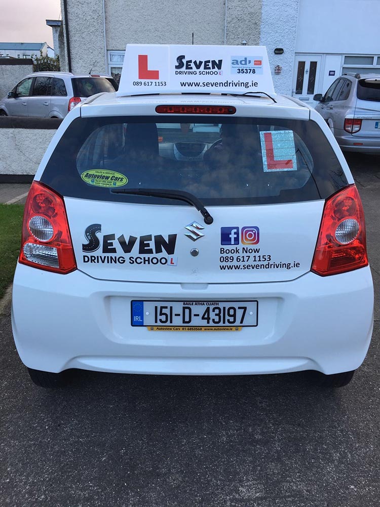 Seven Driving School Vehicle Back